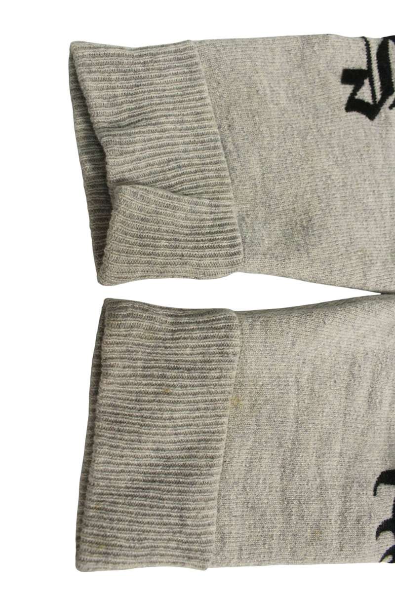 Chrome Hearts Logo Embroidered Knit Sweater Gray Size M