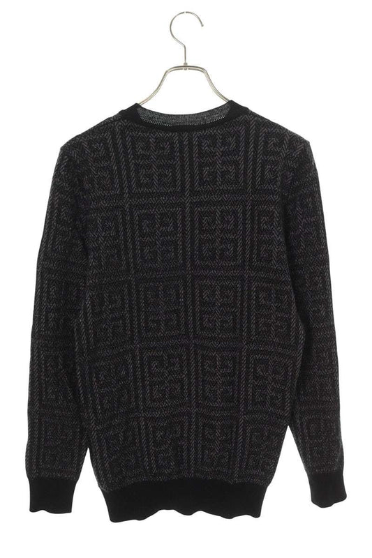 GIVENCHY Monogram Jacquard Wool Knit Gray Size S