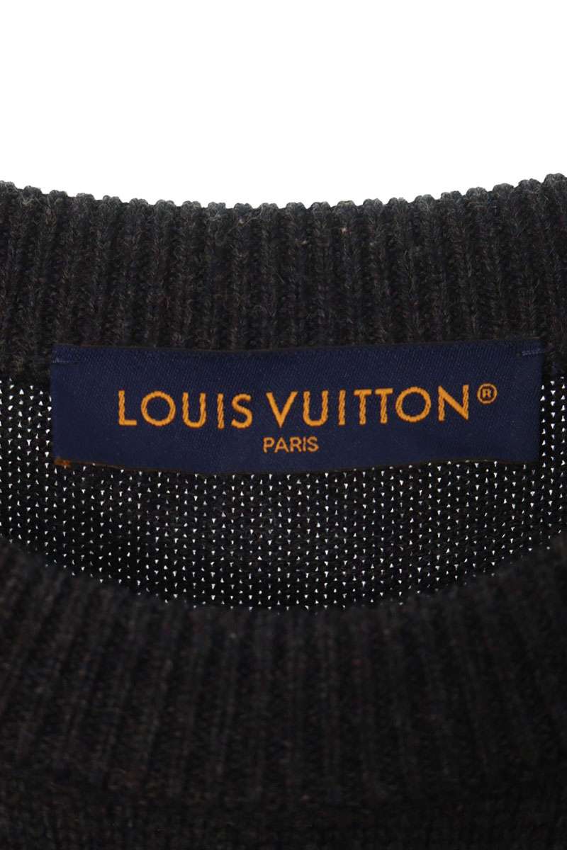 LOUISVUITTON 24AW Studded Crewneck Gray/Silver Size L