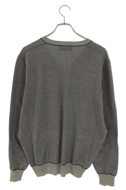 Brunello Cucinelli V-Neck Knit Sweater Gray Size 50