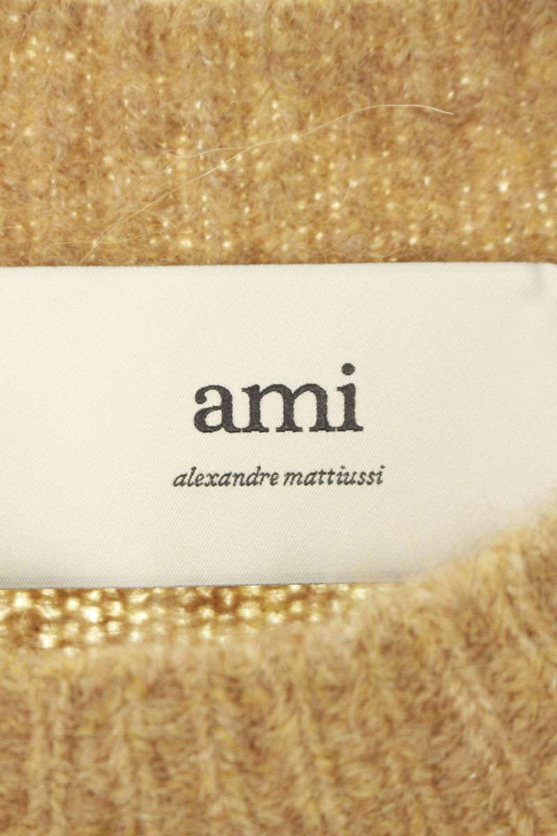 AMI 25AW Logo Embroidered Alpaca Blend Crewneck Knit Size L