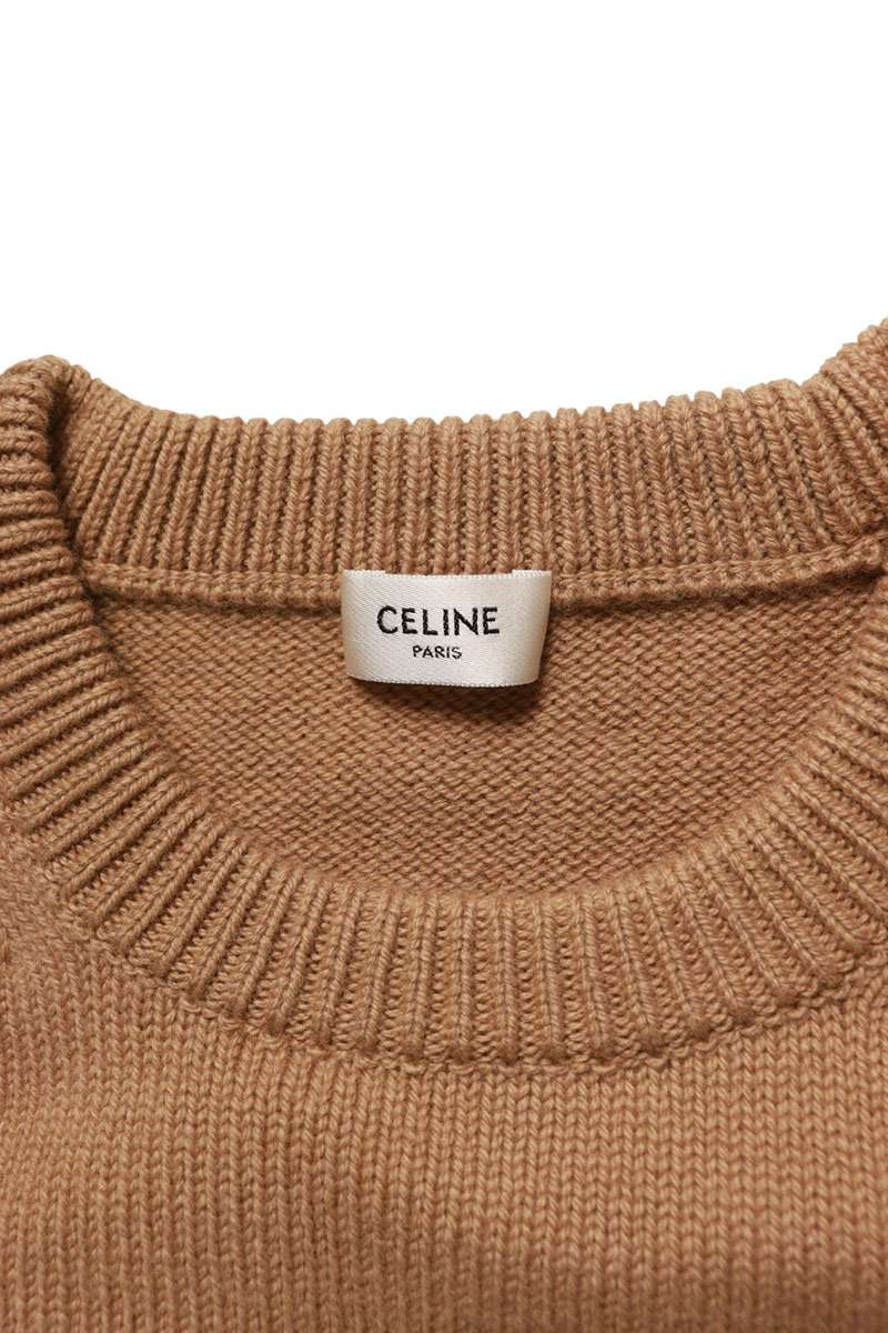 CELINE 25AW Cashmere Blend Crewneck Knit Brown Size M