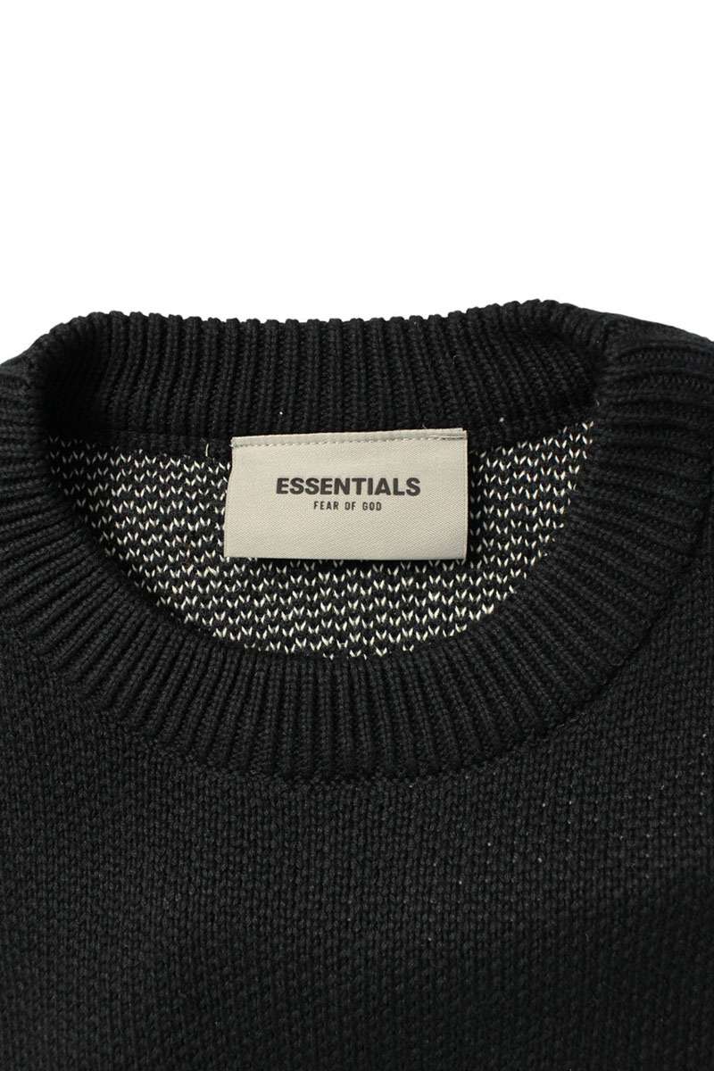 FOG ESSENTIALS Front Logo Knit Sweater Black Size XS