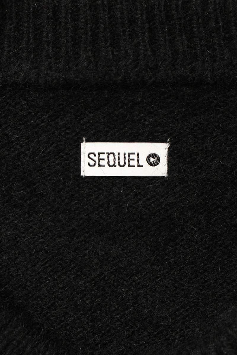 SEQUEL 24AW Logo Embroidered Knit Black Size M
