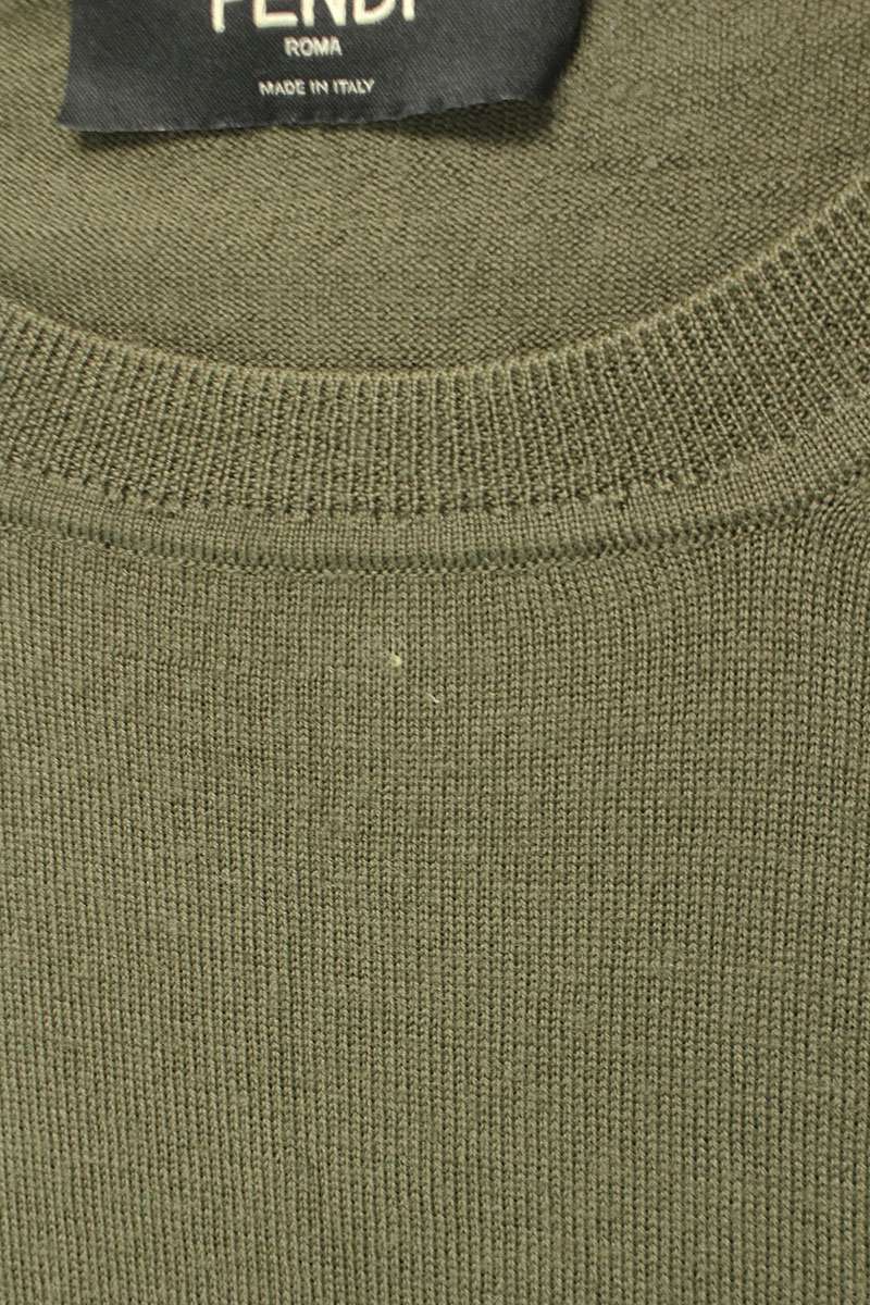 Fendi Embroidered Crewneck Knit Sweater Green Size 44