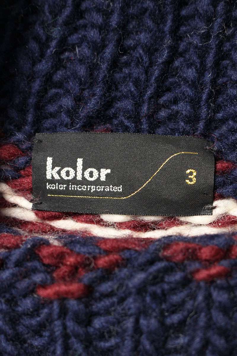 kolor 24AW Multi Wool All-Over Pattern High Neck Knit Size L