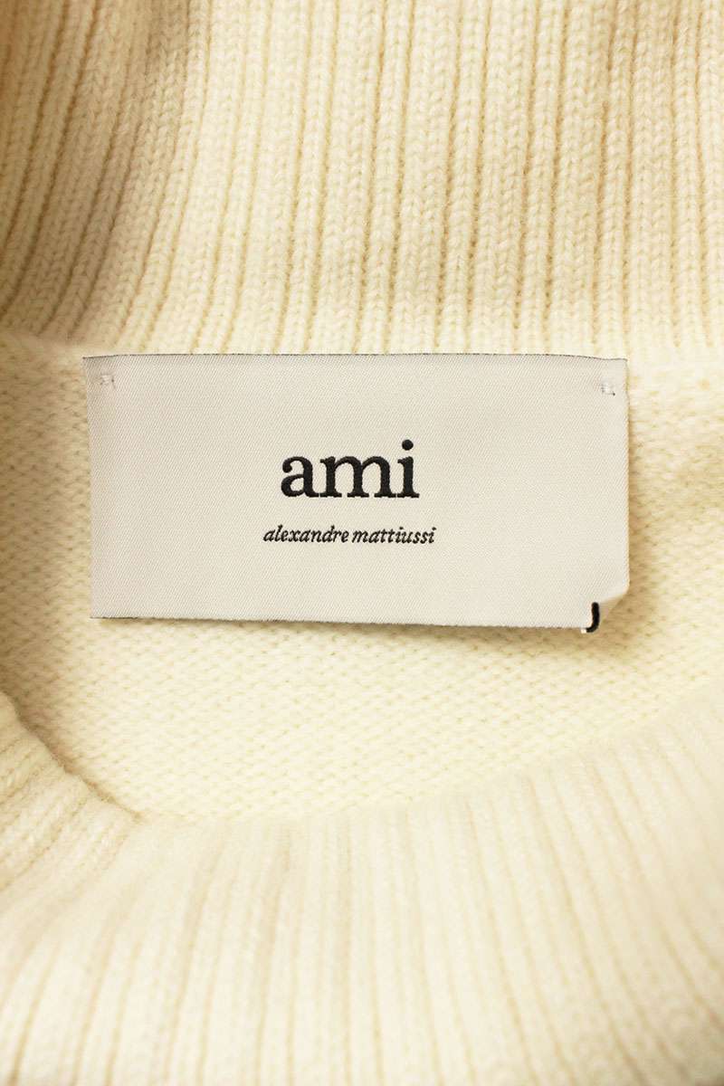 AMI 26SS Knit Sweater White x Red Size XXL