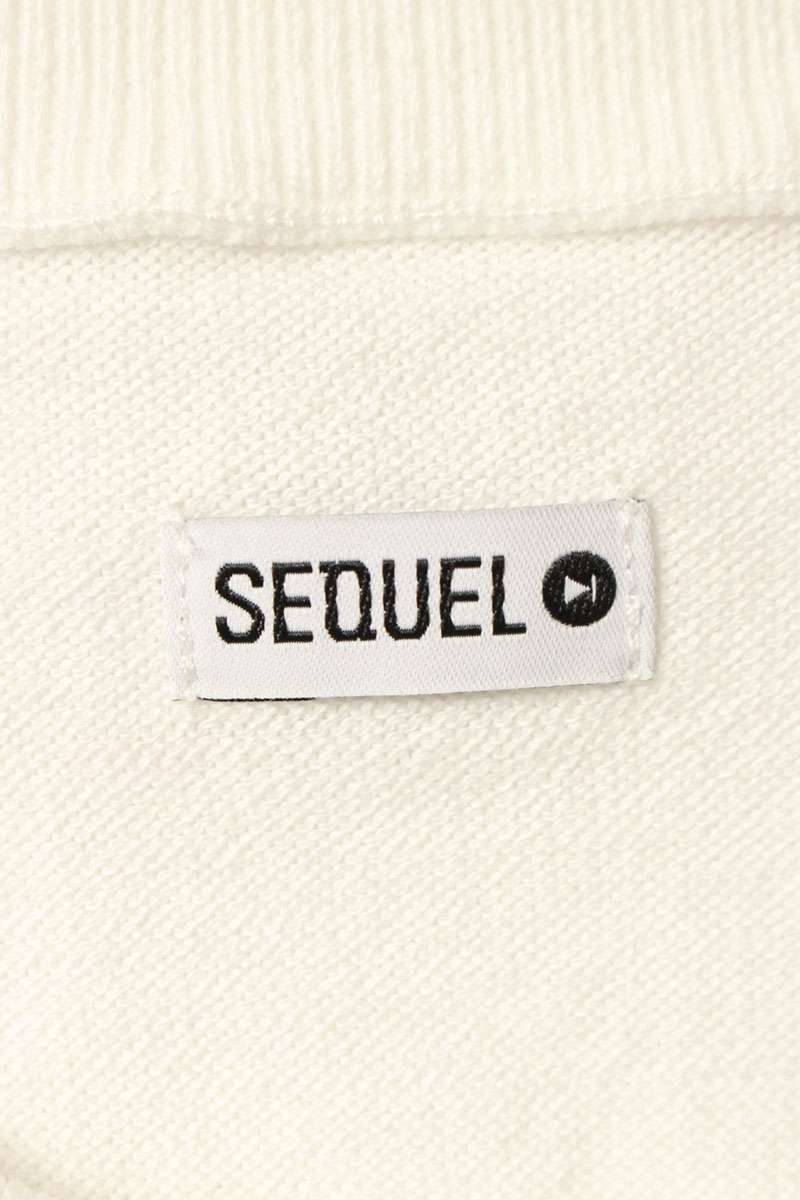 SEQUEL 25SS Cotton Logo Embroidered Knit White Size XL