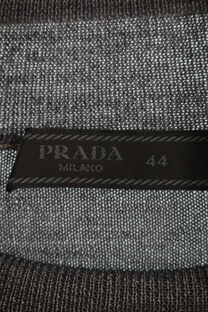 Prada Gray Silk Blend High Gauge Turtleneck Knit Size S