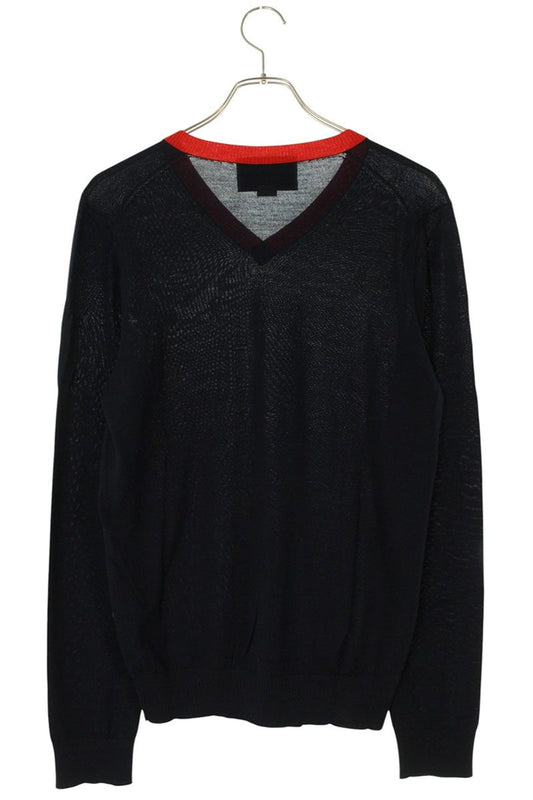 GUCCI Bee Embroidered Wool V-Neck Knit Multi Size S