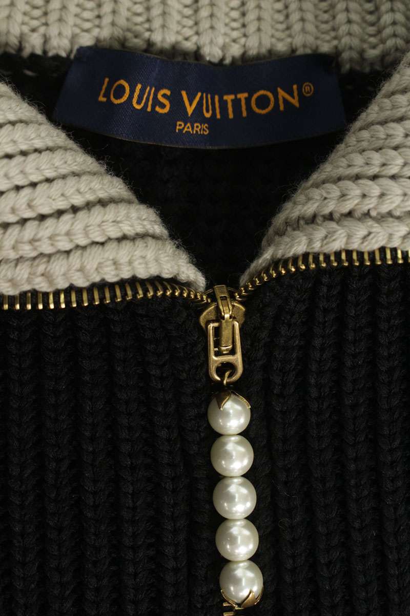 LOUISVUITTON 25SS Chunky Half-Zip Wool Blend Knit Size S