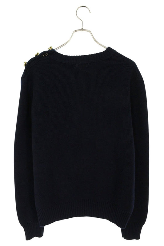 Bottega Veneta Shoulder Wool Knit Sweater Blue Size M