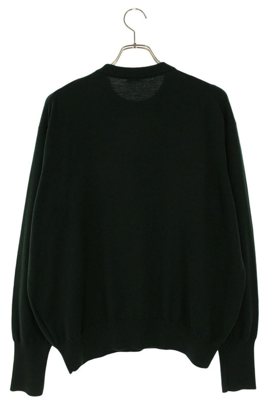 A.PRESSE Fine Gauge Crewneck Knit Green Wool Size M