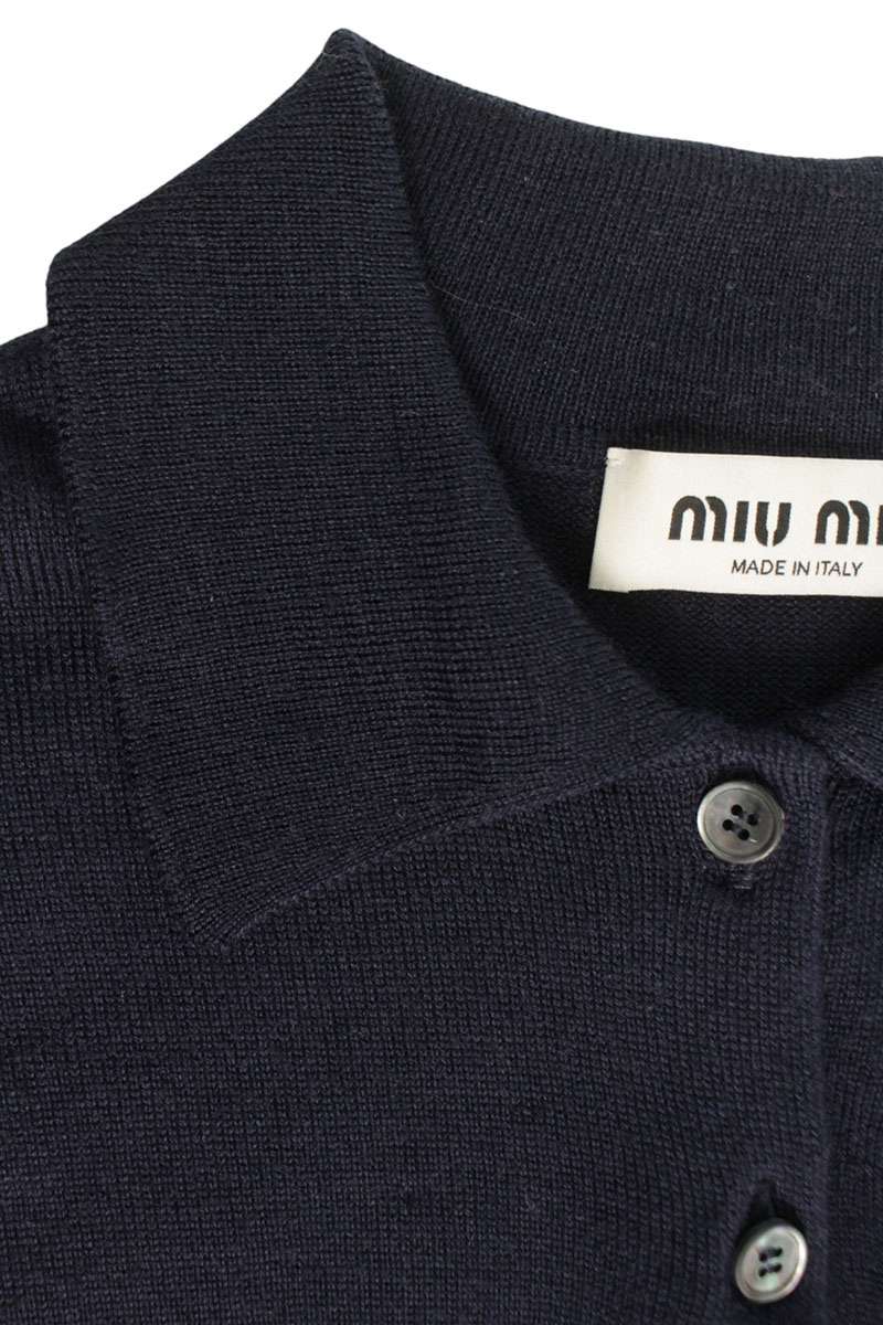 miumiu Polo Wool Knit Navy Size 38
