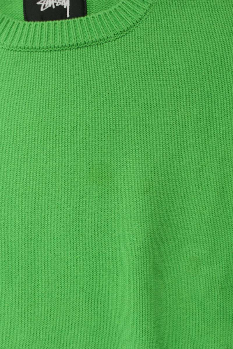 STUSSY Back Crown Design Knit Green Cotton Size S