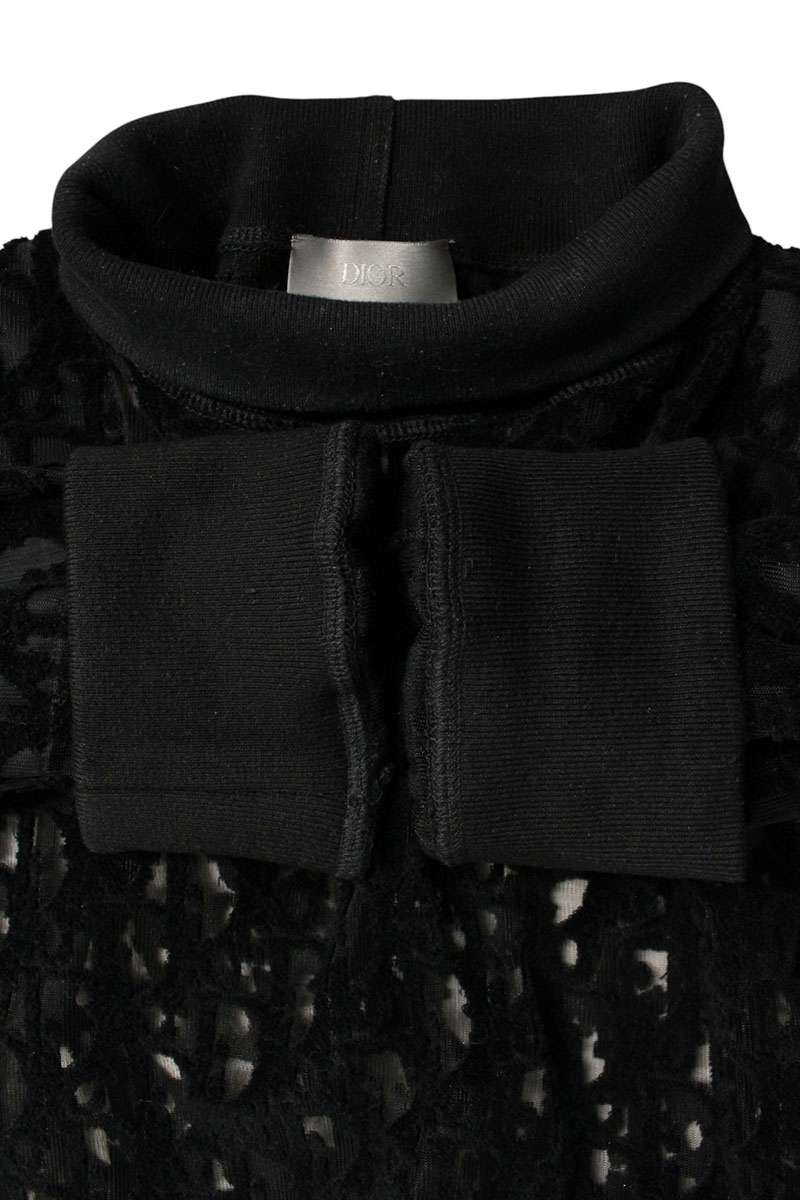 DIOR Oblique Sheer Gauze Knit Black Size XS