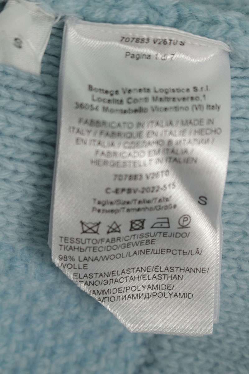 BOTTEGA VENETA 3D Logo Oversized Knit Light Blue Size S