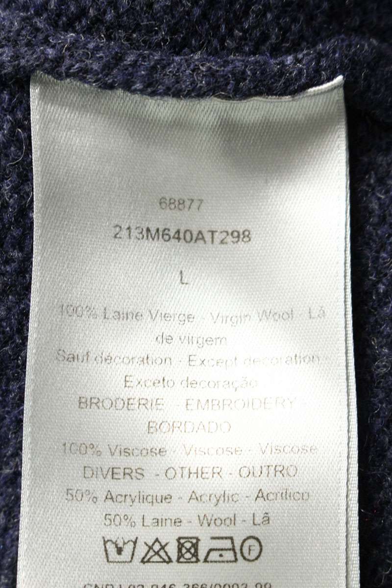 DIOR 22SS Atelier Embroidered Crewneck Knit Navy Size L