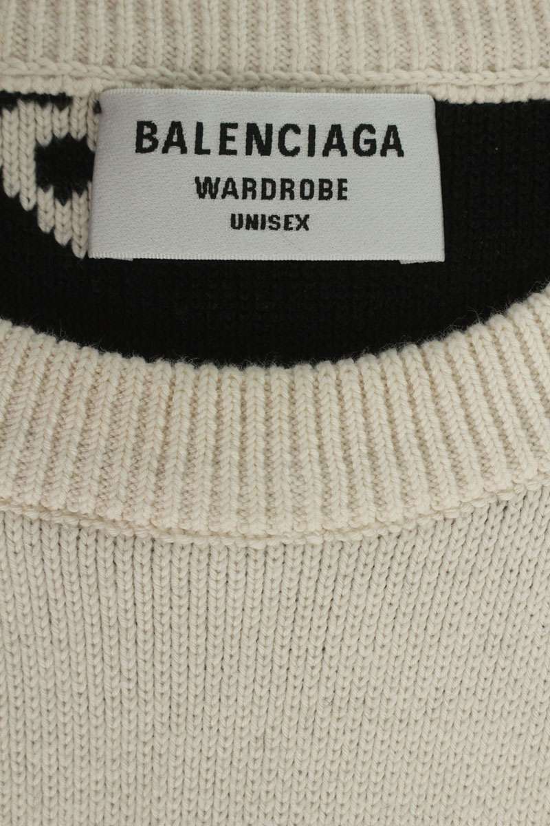 BALENCIAGA 21AW Logo Oversized Knit Multi Size M
