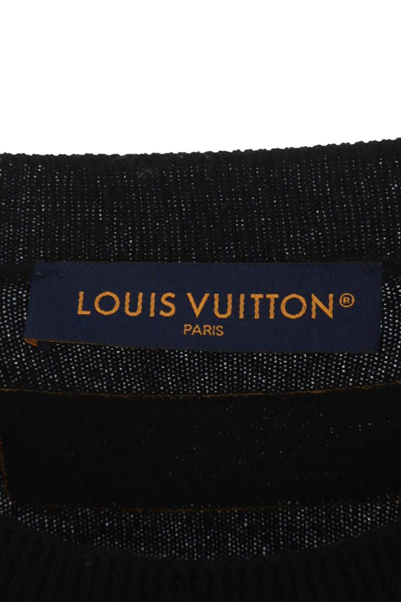 LOUISVUITTON 23SS Logo Embossed Cashmere Knit Black Size L