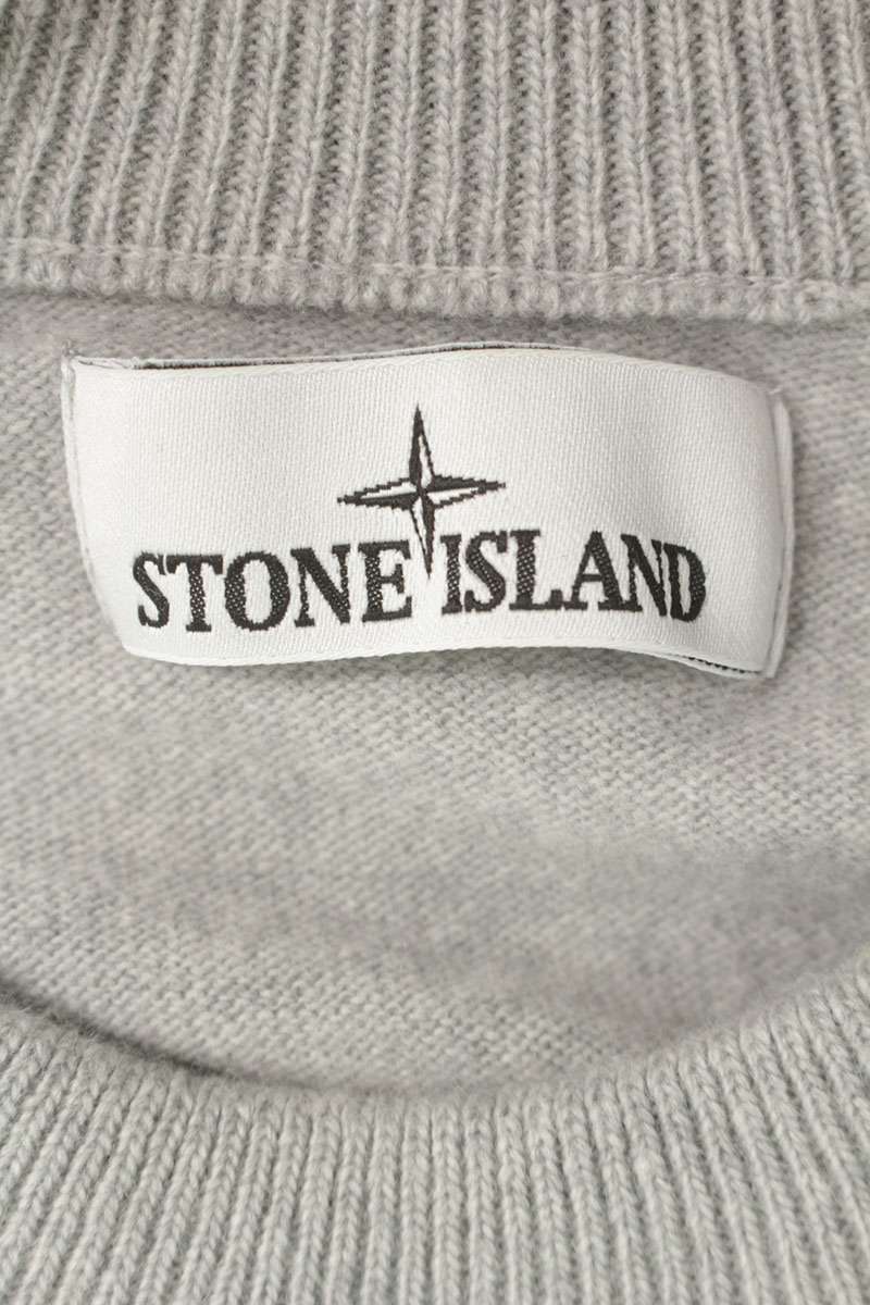 STONEISLAND Compass Patch Wool Knit Gray Size S