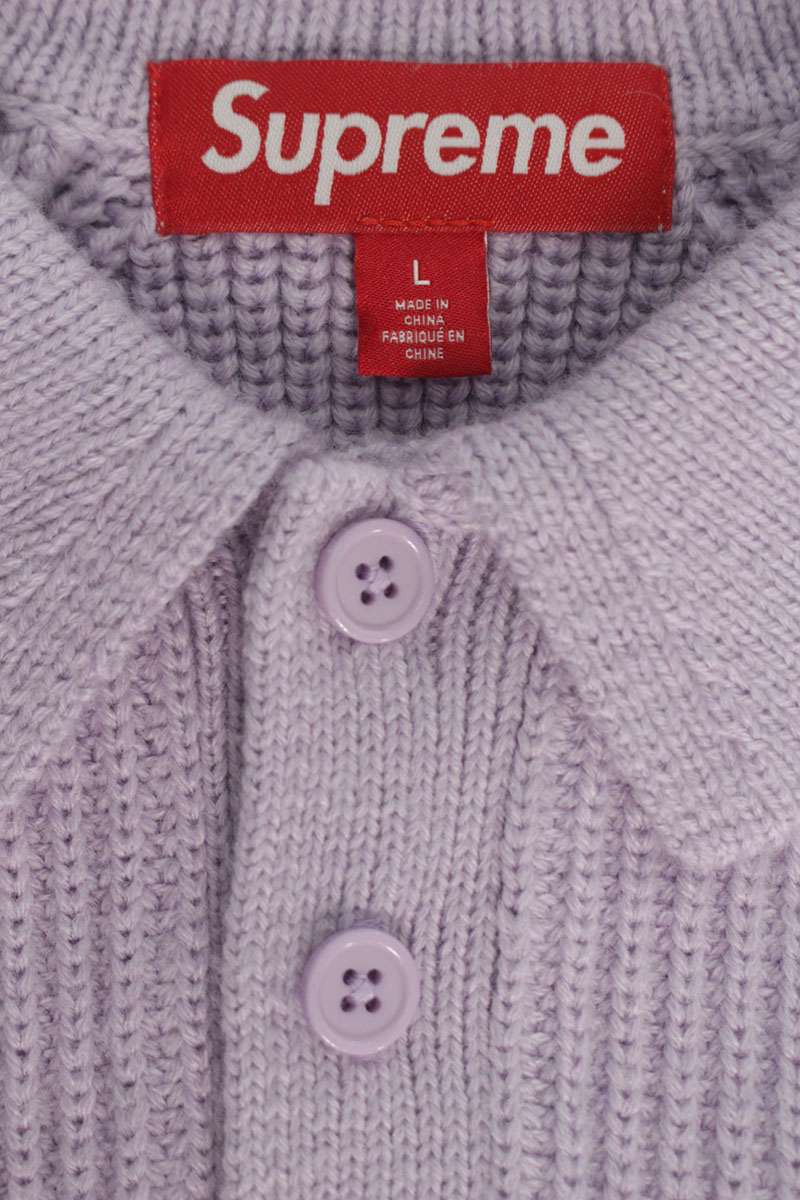 SUPREME 25AW Small Box Logo Polo Sweater Purple Size L