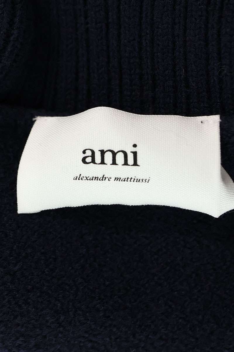 AMI Alexandre Mattiussi Wool Heart Logo Turtleneck Size L