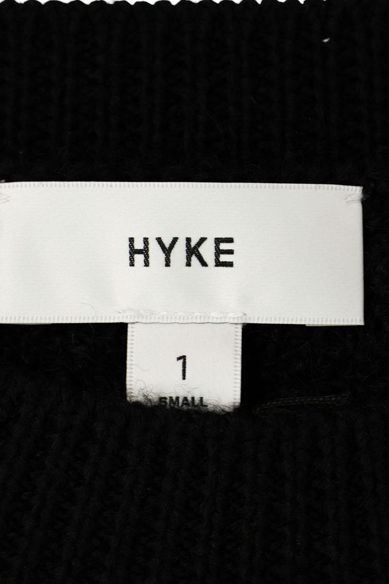HYKE 23AW Alpaca Crewneck Knit Black Size S