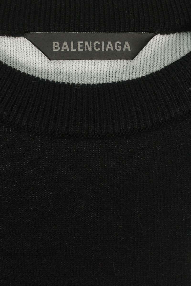 BALENCIAGA Logo Crewneck Sweater Black/White Size S