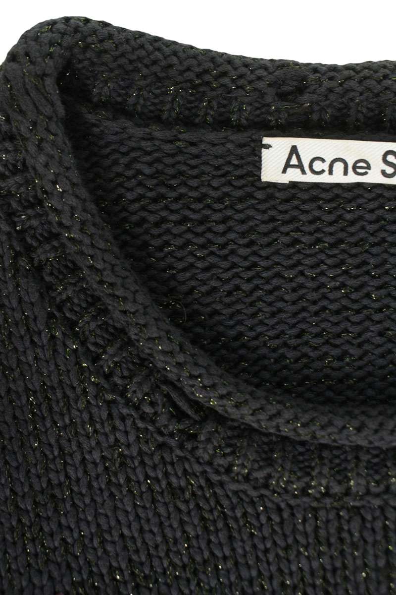 ACNE STUDIOS Lame Mix Distressed Knit Black/Purple Size S