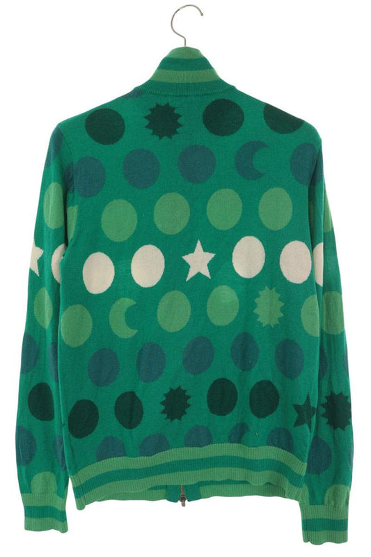 CHARLES JEFFREY LOVERBOY Graphic Wool Knit Green Size S