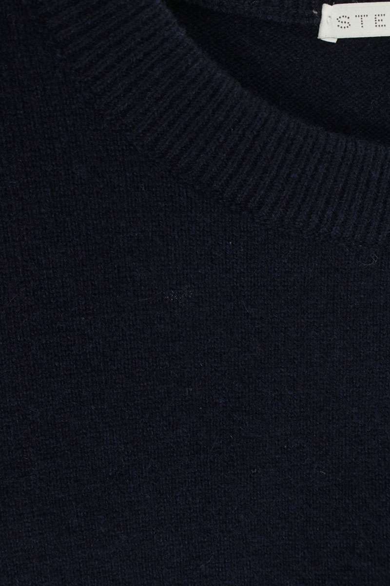 STELLA McCARTNEY Logo Line Cashmere Wool Knit Navy Size L