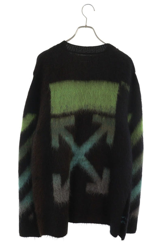 OFF-WHITE Gradient Arrow Mohair Knit Black Size M
