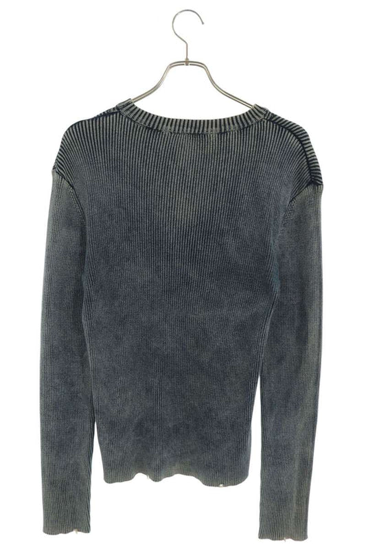 DIESEL D Logo Crew Neck Cotton Knit Indigo Size S
