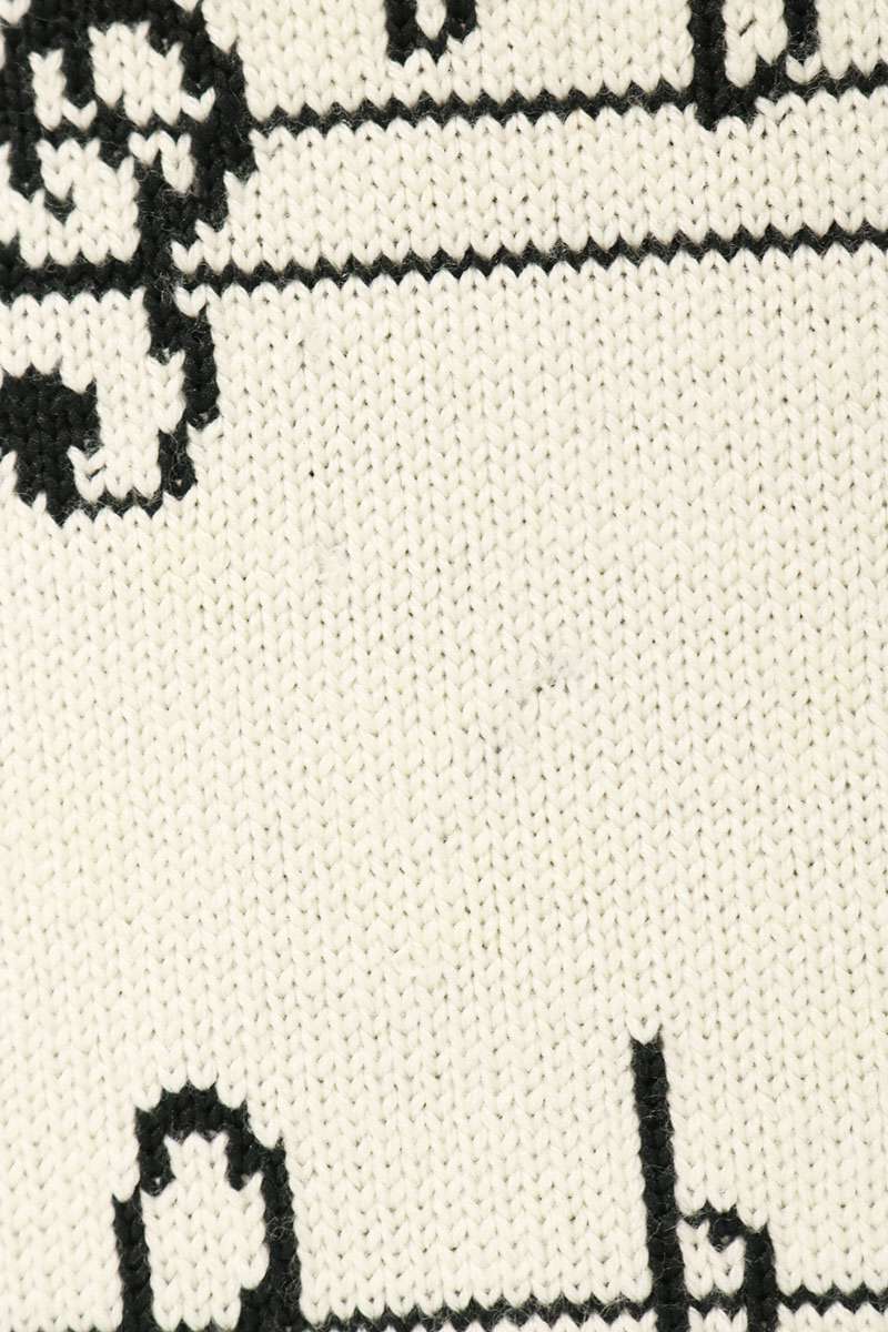LOUISVUITTON Partition Intarsia Knit White Size XS