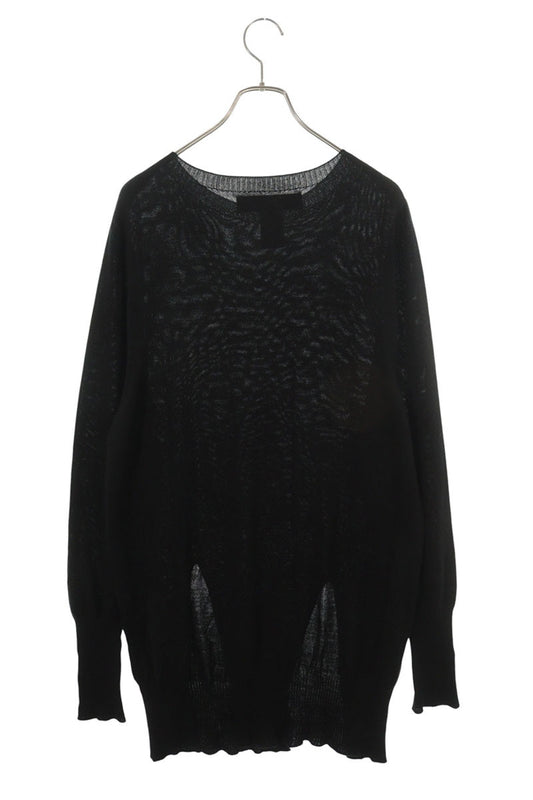 GroundY Long Slit Acrylic Wool Knit Black Size 3