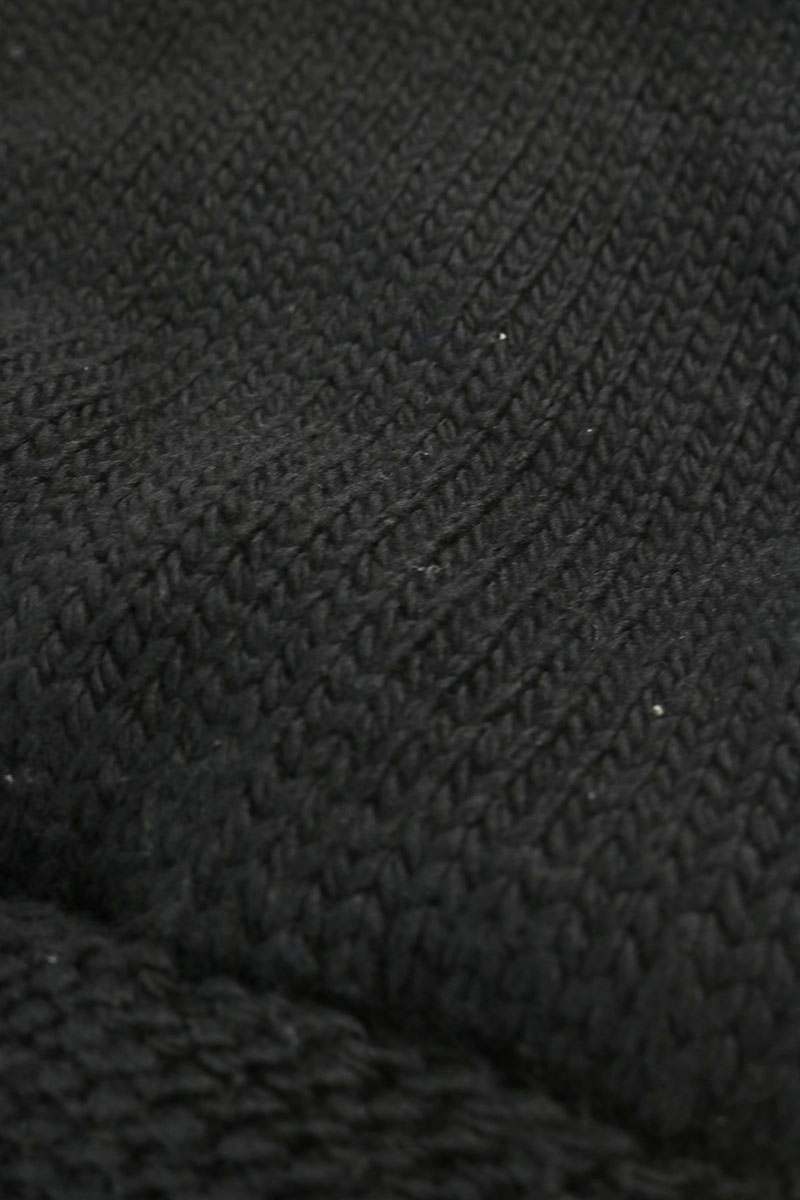 LOUISVUITTON Monogram Leather Turtleneck Knit Black Size XS