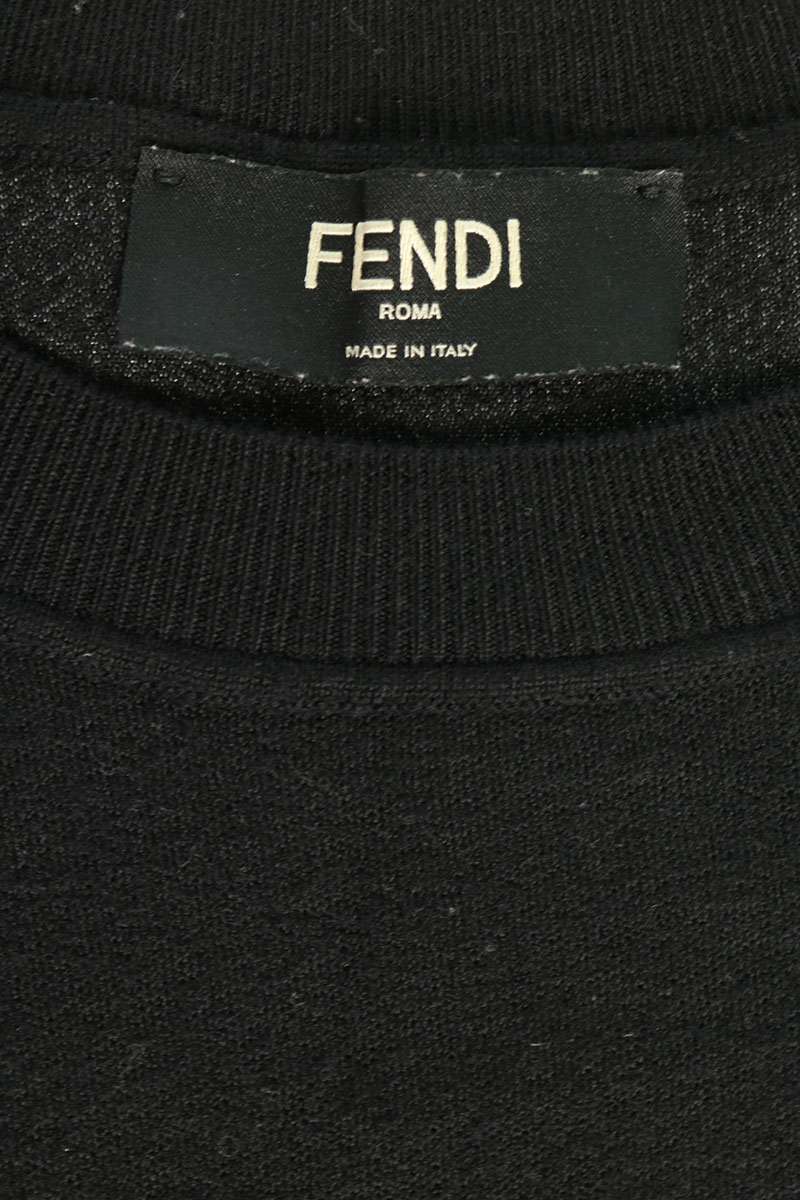 FENDI Gradient Zucca Pattern Wool Knit Black Size 52