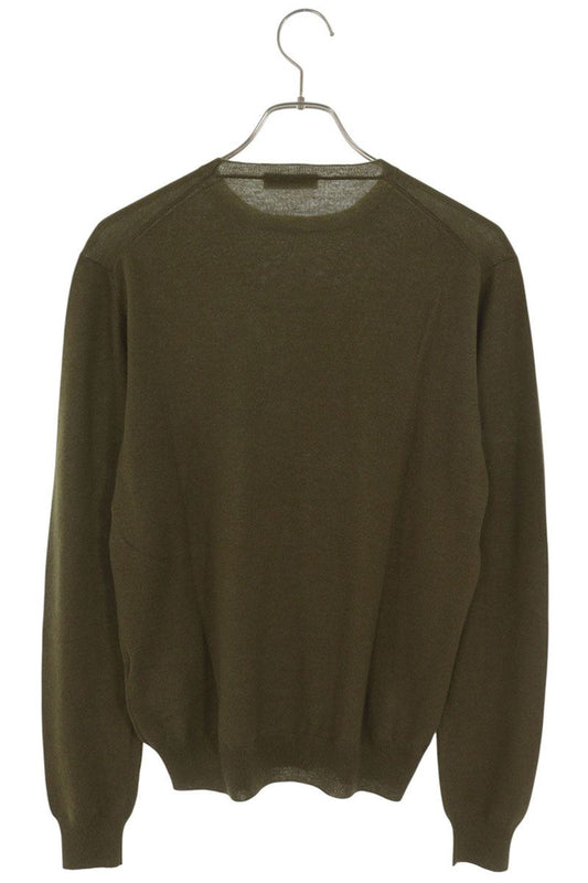 PRADA Wool Cashmere Crewneck Sweater Green Size 48