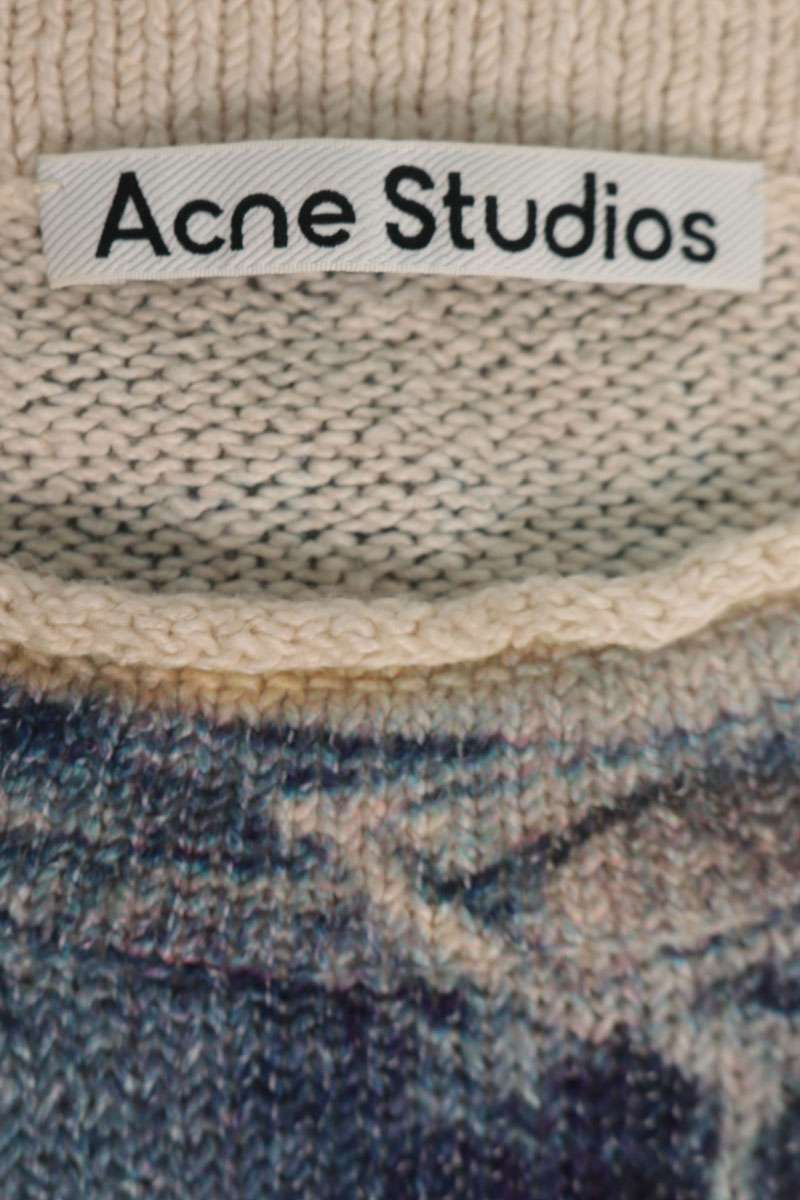 ACNE STUDIOS Multi Print Cotton Crewneck Knit Size XS
