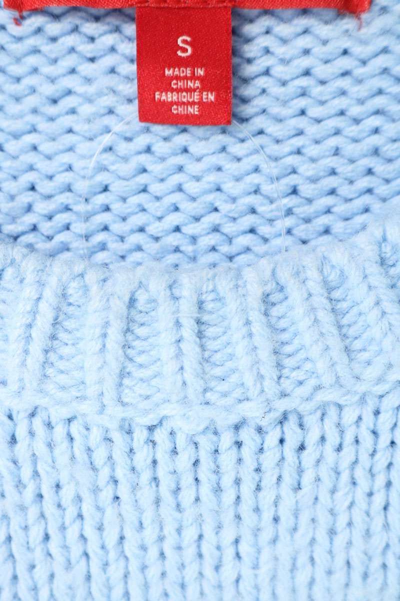 SUPREME 26SS Old English Sleeves Sweater Blue Size S