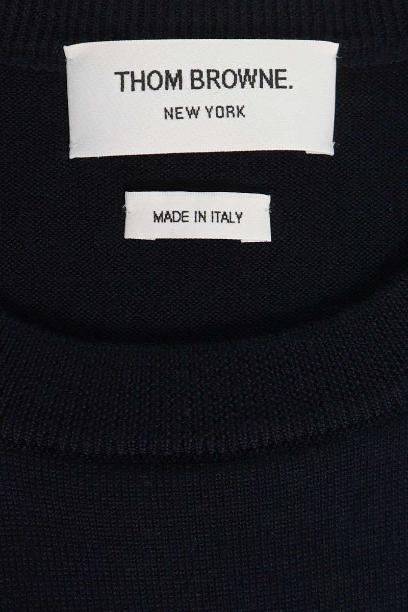 THOM BROWNE Navy Wool 4-Bar Stripe Knit Size 3