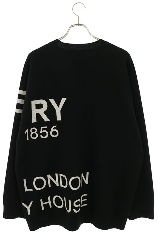 Burberry Black Horseferry Intarsia Wool Sweater Size XXL