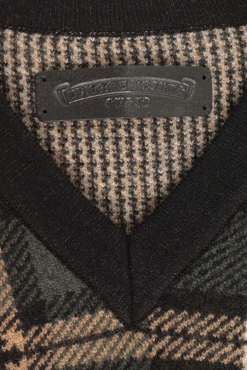 Chrome Hearts BIG CITY Argyle V-Neck Cashmere Knit Size L