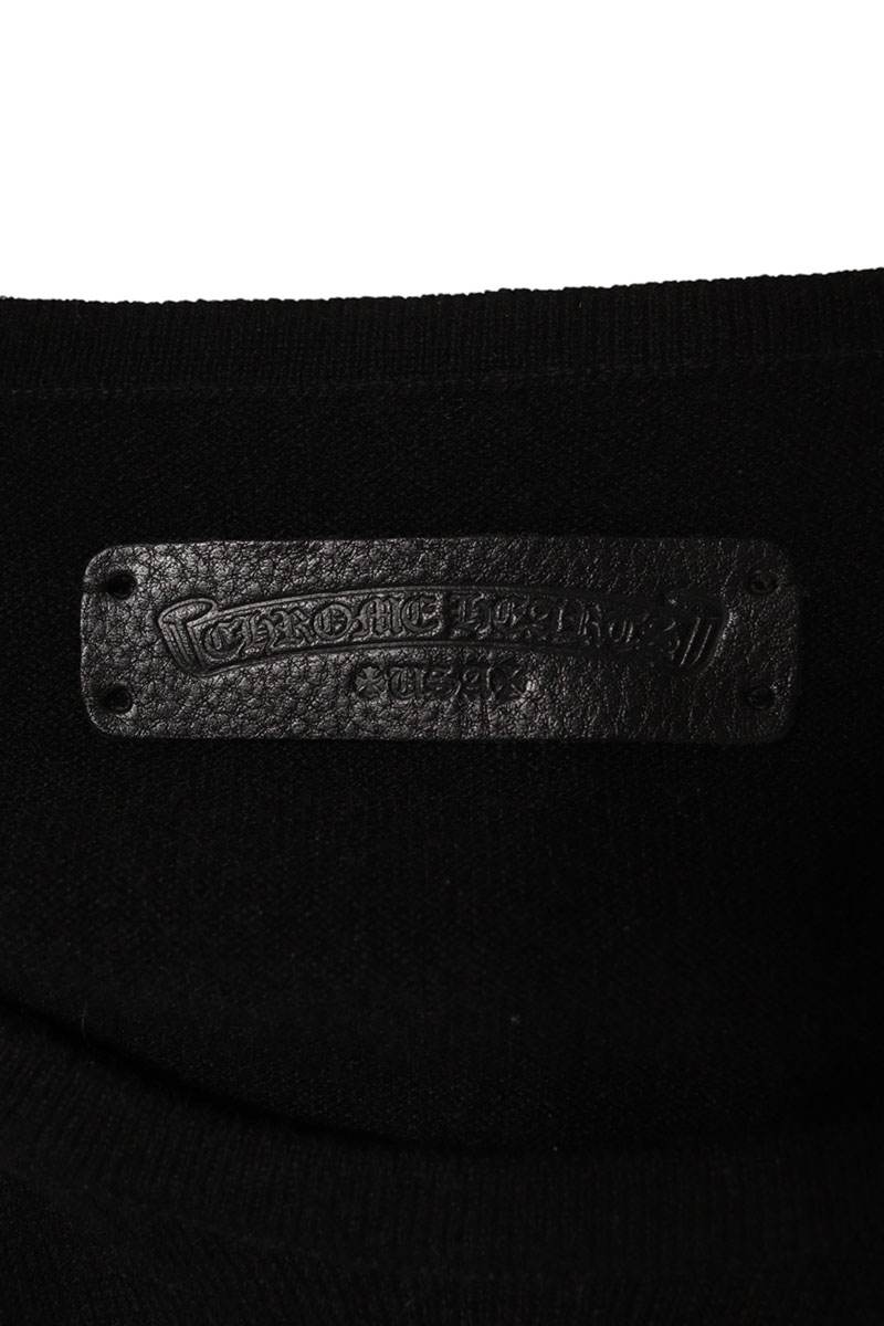 Chrome Hearts Cashmere Sleeve Cross Embroidered Knit Size XL