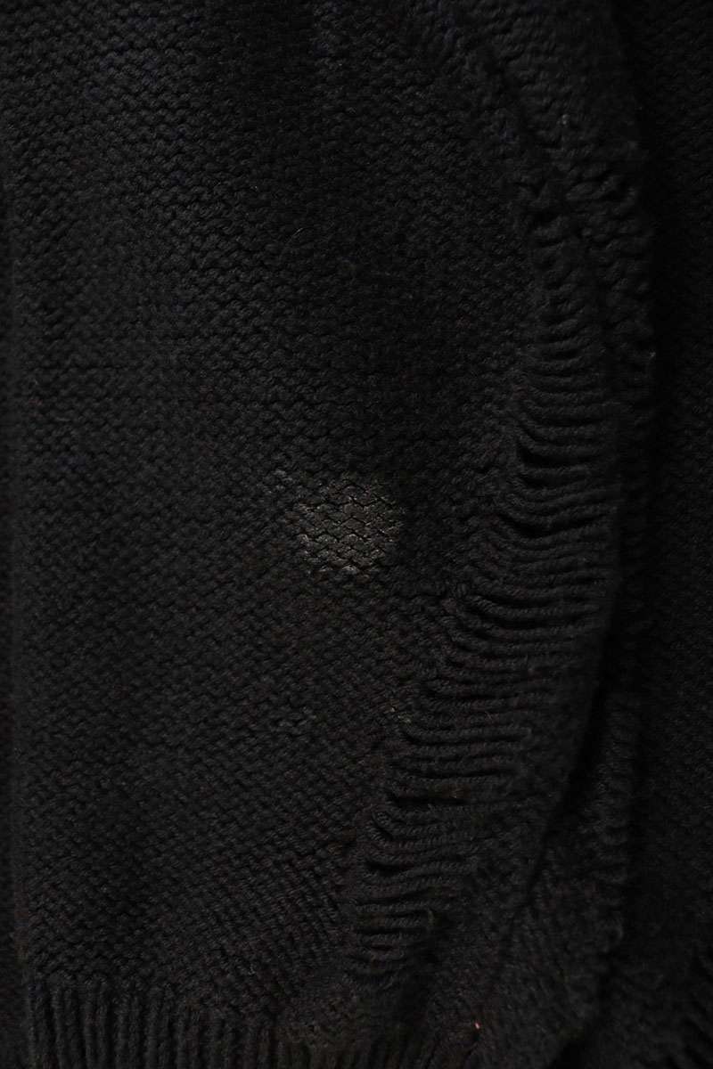 SAINT LAURENT PARIS Black Distressed Blend Sweater Size M