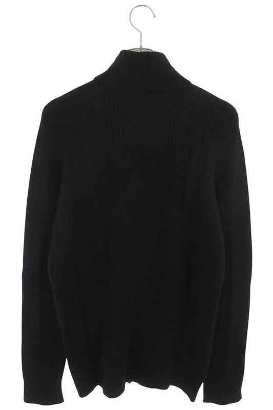 HERMES Cashmere Zip Knit Black Size S