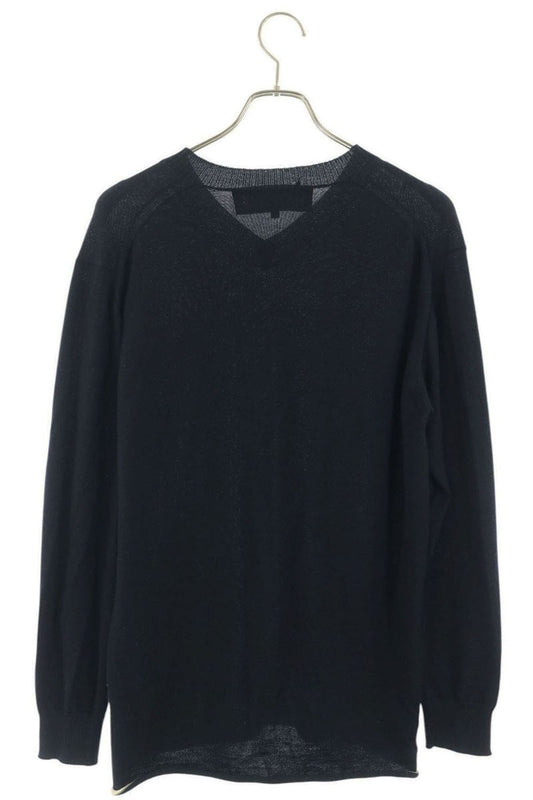 COMME des GARCONS HOMME Navy Logo V-Neck Knit Size L
