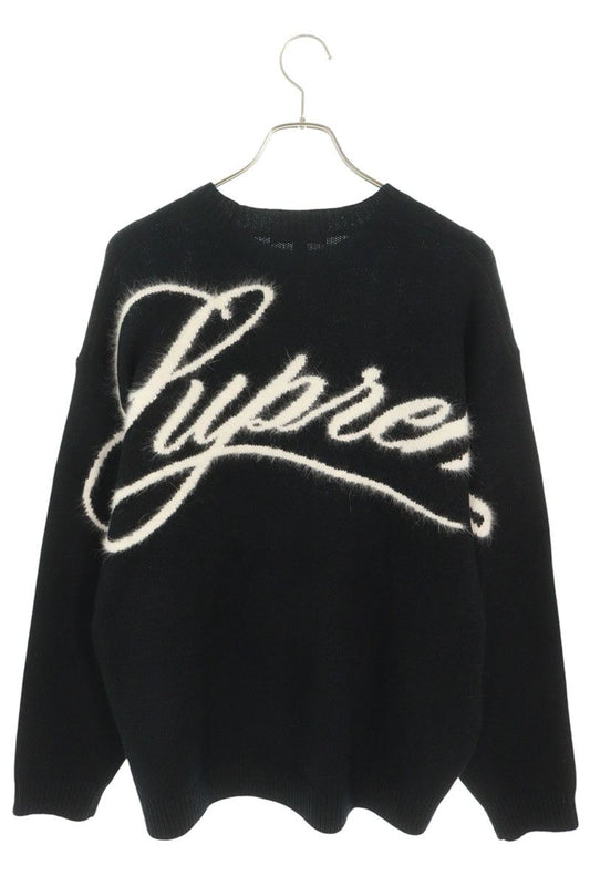 SUPREME 25AW Angora Script Logo Sweater Black Size XL