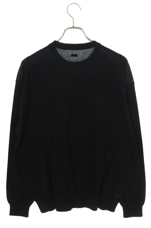 SEQUEL 25AW Logo Print Cotton Knit Sweater Black Size XL